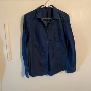 The Limited Dark Blue Denim Button-Down Long Sleeve Shirt Size Small